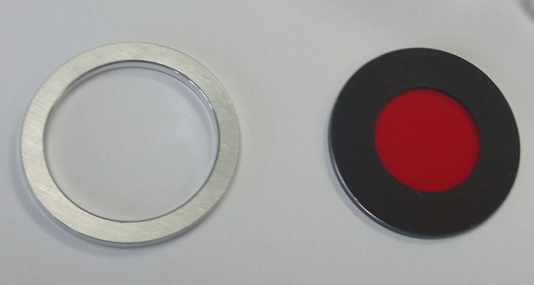Cr coated red filter glass